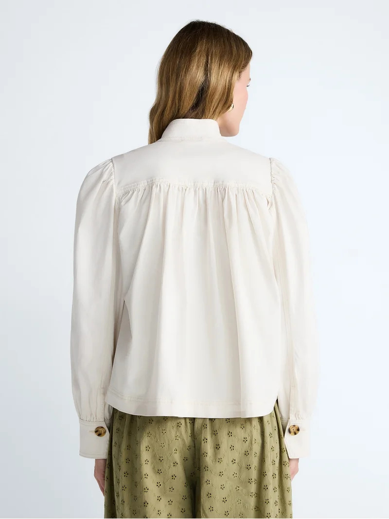 Scoop Women\u2019s Cropped Ruched Jacket, Sizes XS-XXL | Walmart (US)