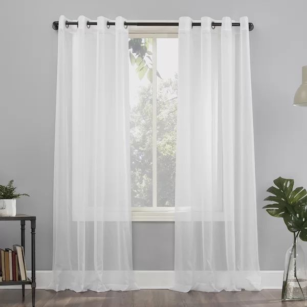 Wayfair Basics® Solid Sheer Grommet Single Curtain Panel | Wayfair North America