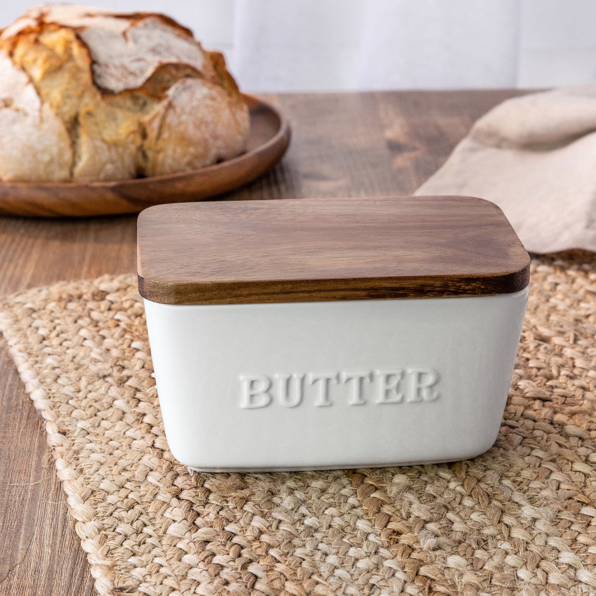 Better Homes & Gardens Porcelain Embossed Butter Dish | Walmart (US)