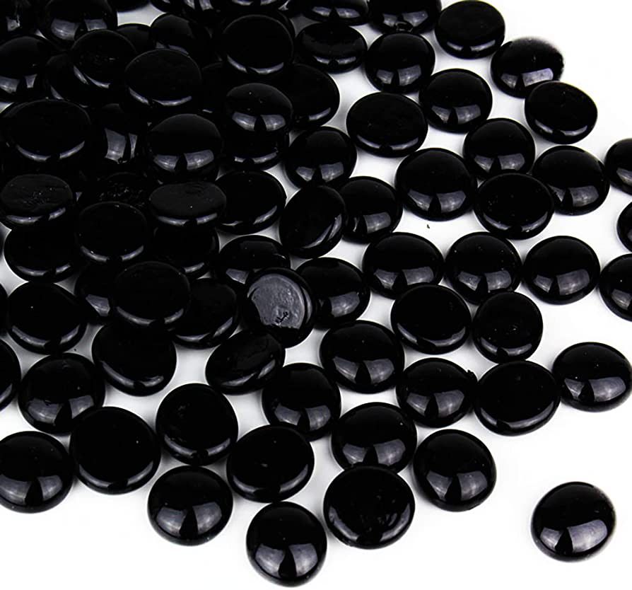 CYS EXCEL Black Glass Gemstone Beads Vase Fillers (1 LB) Flat Marble Beads Multiple Color Choices... | Amazon (US)