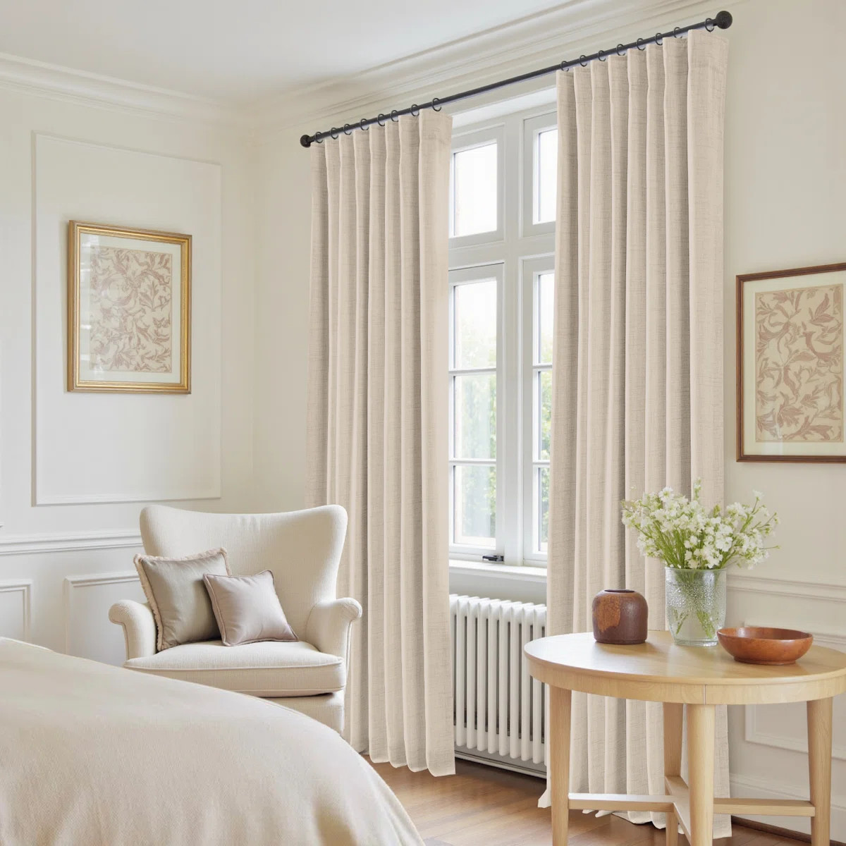 Birglinde Faux Linen Textured Thermal 100% Blackout Curtains for Bedroom Living Room Rod Pocket/R... | Wayfair North America