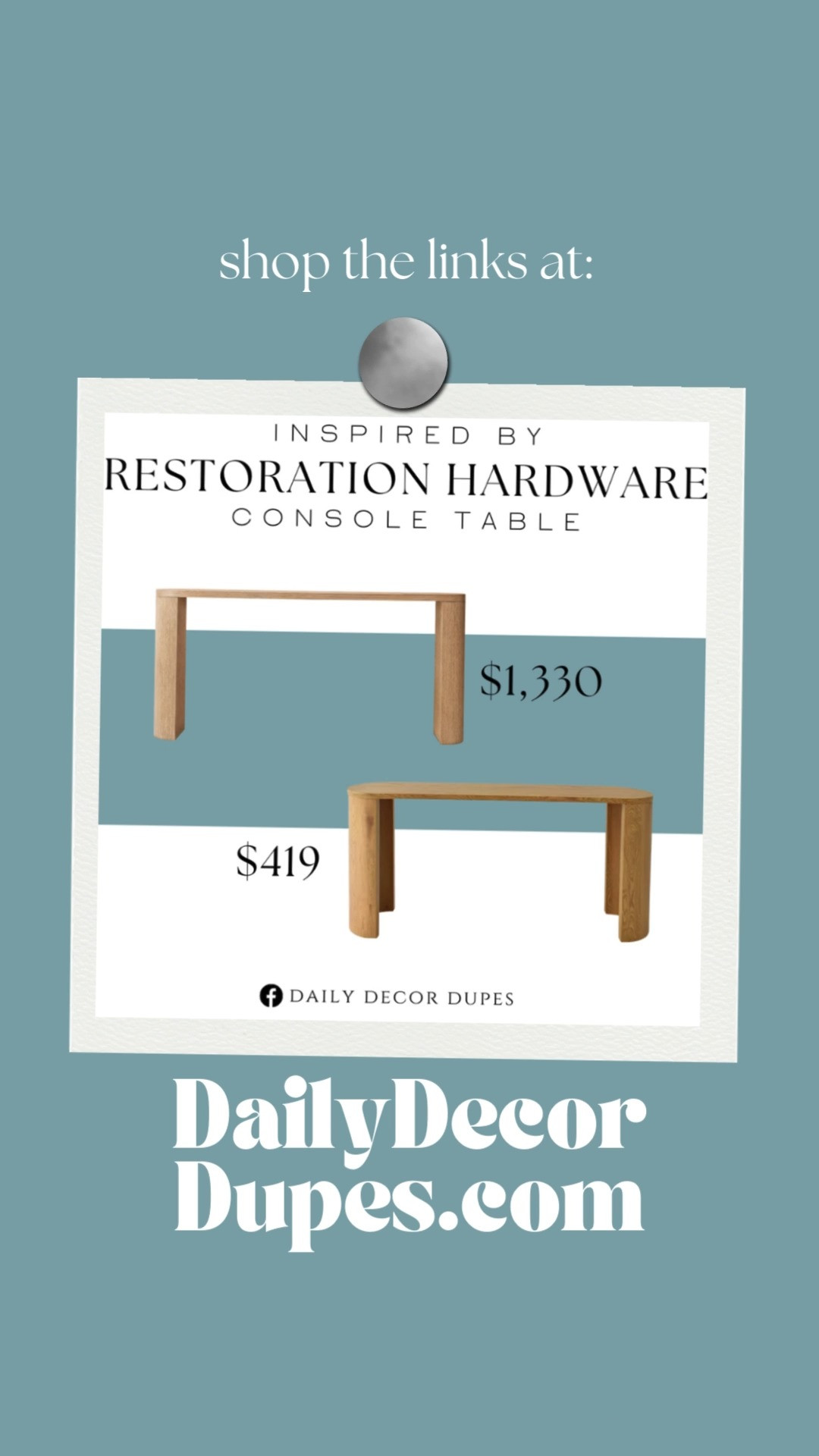 Inspired by Restoration Hardware Console Table. Contemporary Console Table. Sleek Modern Entryway Table. Minimalist Console with Pedestal Base. Rectangular Modern Console. Stylish Minimalist Table. 

Home more affordable option find copy cat similar look for less budget friendly affordable cheap cheaper beautiful pretty. Clearance sale coupon code discount code promo code luxury lookalike look a like Inspo inspiration inspired by idea ideas Love like these? I share multiple every day in my FB group.
 

 #LTKHoliday #LTKHome #LTKSaleAlert