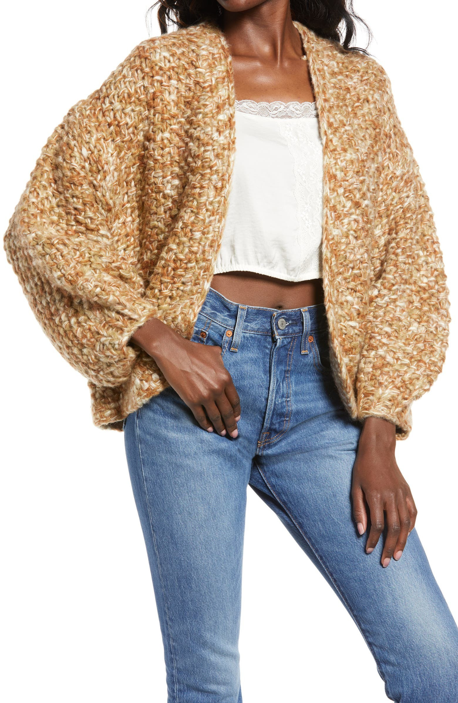 Marled Crop Open Front Cardigan | Nordstrom