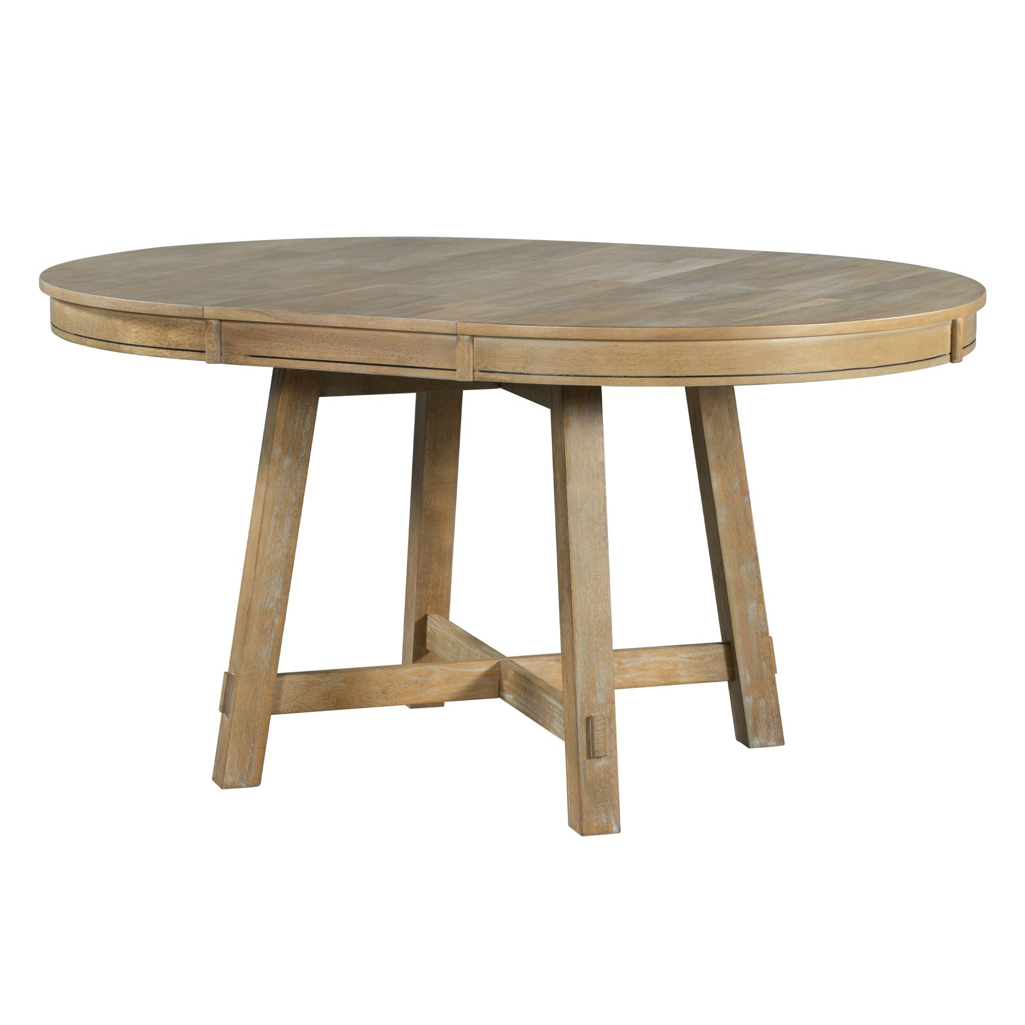 Farmhouse Dining Table for Kitchen 58x42 Inch Expandable Oval Table Top with Removable Leaf X Sha... | Amazon (US)
