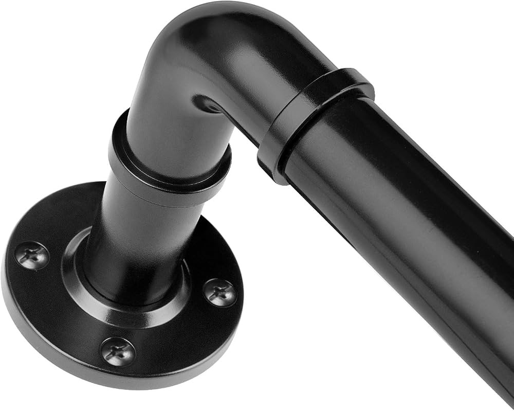 Curtain Rods for Windows 48 to 84 Inch, HOTOZON 1 Inch Heavy Duty Industrial Curtain Rod, Blackou... | Amazon (US)