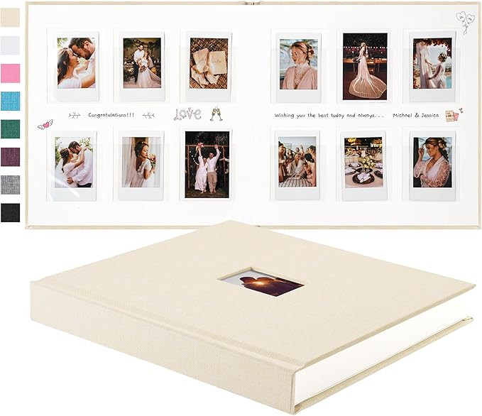 Amazon.com: Rseozr 168 Pockets Instax Mini Photo Album For 2x3 Pictures, Linen Hardcover Polaroid... | Amazon (US)