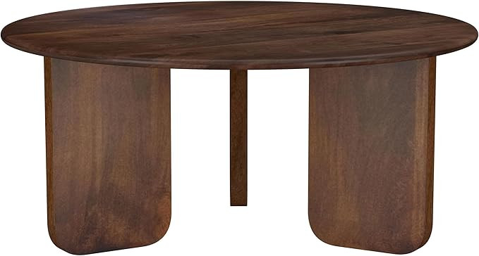 Coaster Home Furnishings Dale Round Solid Mango Wood Coffee Table Brown | Amazon (US)