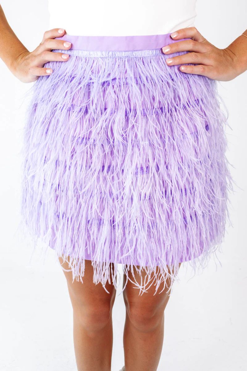 Queen Of Sparkles Feather Skirt - Lavender | The Impeccable Pig