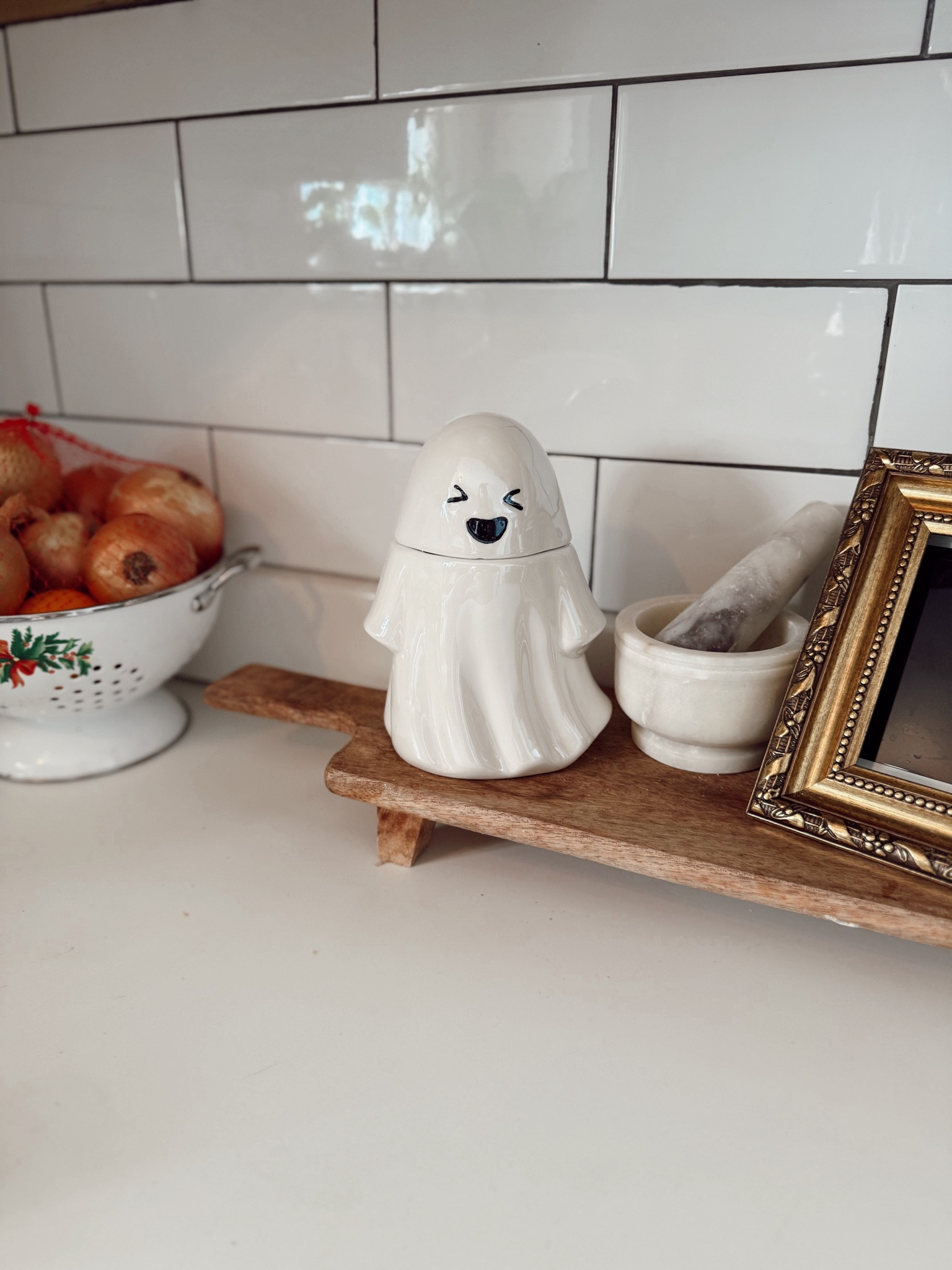 Halloween Earthenware 19.6 Ounce Ghost Treat Food Storage Jar from Walmart 

#LTKHalloween #LTKSeasonal #LTKGiftGuide
