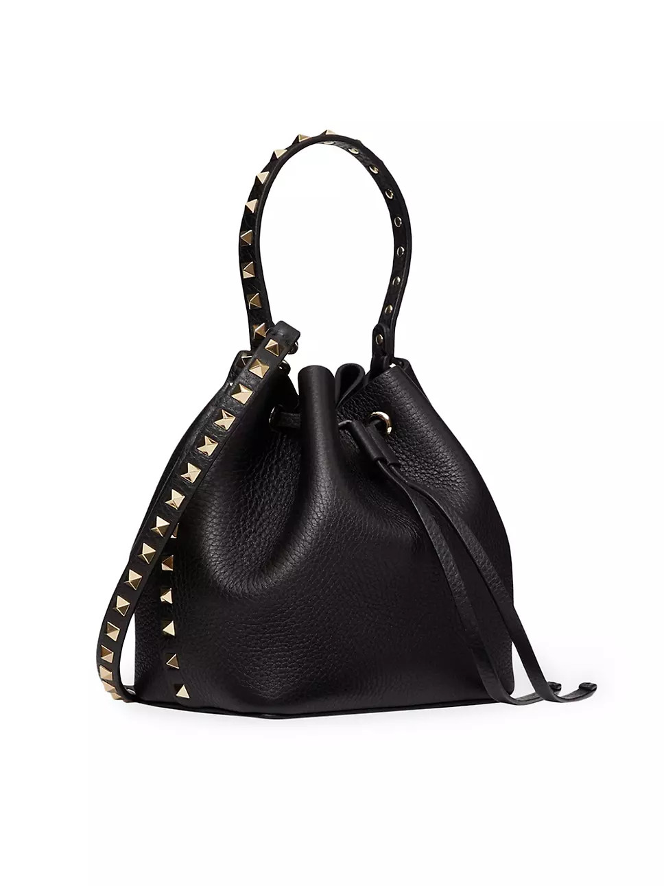 Rockstud Grainy Calfskin Bucket Bag | Saks Fifth Avenue