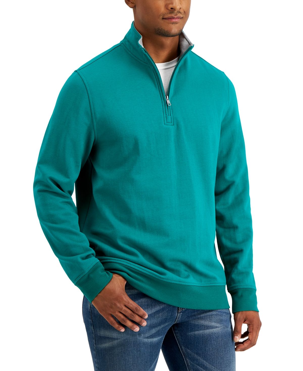 Club Room Men's Stretch Quarter-Zip Fleece Sweatshirt, Created for Macy's | Macys (US)