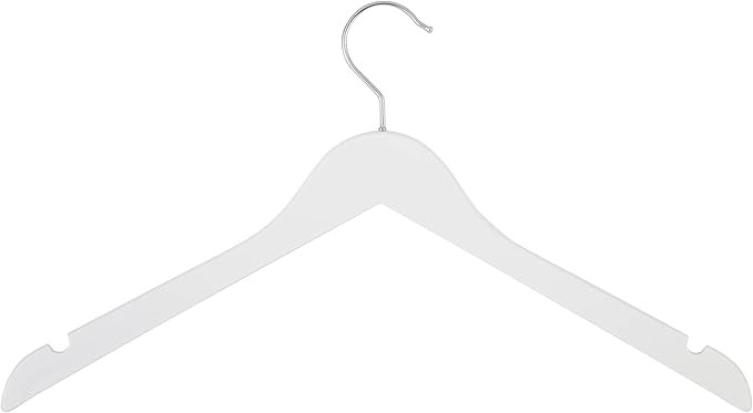Honey-Can-Do HNG-06280 Contoured Wooden Suit/Dress Hanger, 4-Pack, White | Amazon (US)