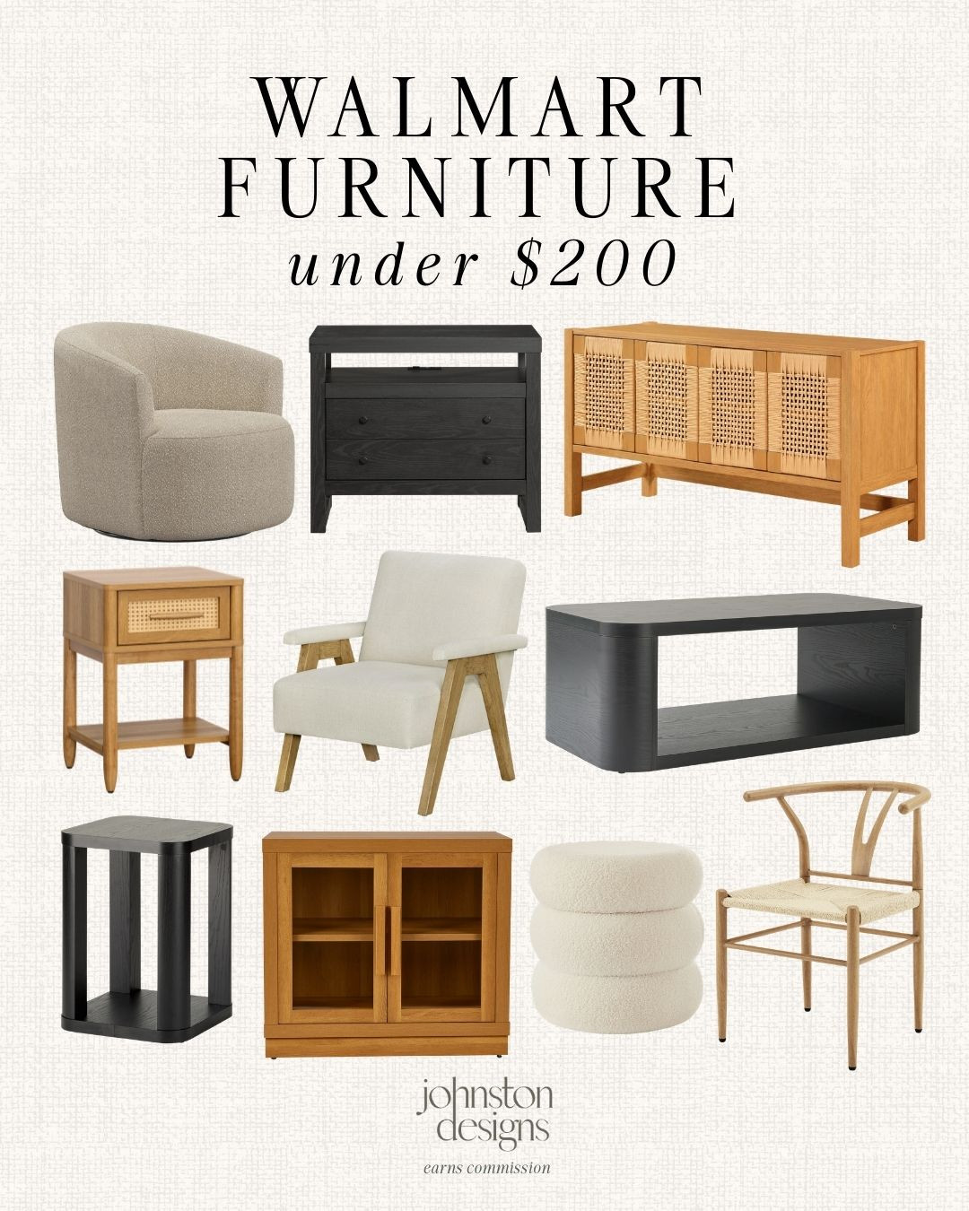 Furniture finds under $200 that look expensive. 🤍 Neutral pieces to elevate any space!

Affordable furniture, furniture under 200, budget home decor, walmart furniture, amazon furniture finds, neutral home decor, accent chair, nightstand, side table, coffee table, storage cabinet, woven furniture, modern home decor, minimal home style, living room decor, bedroom furniture, entryway furniture, designer look for less, home finds, cozy home style 

 #LTKHome
