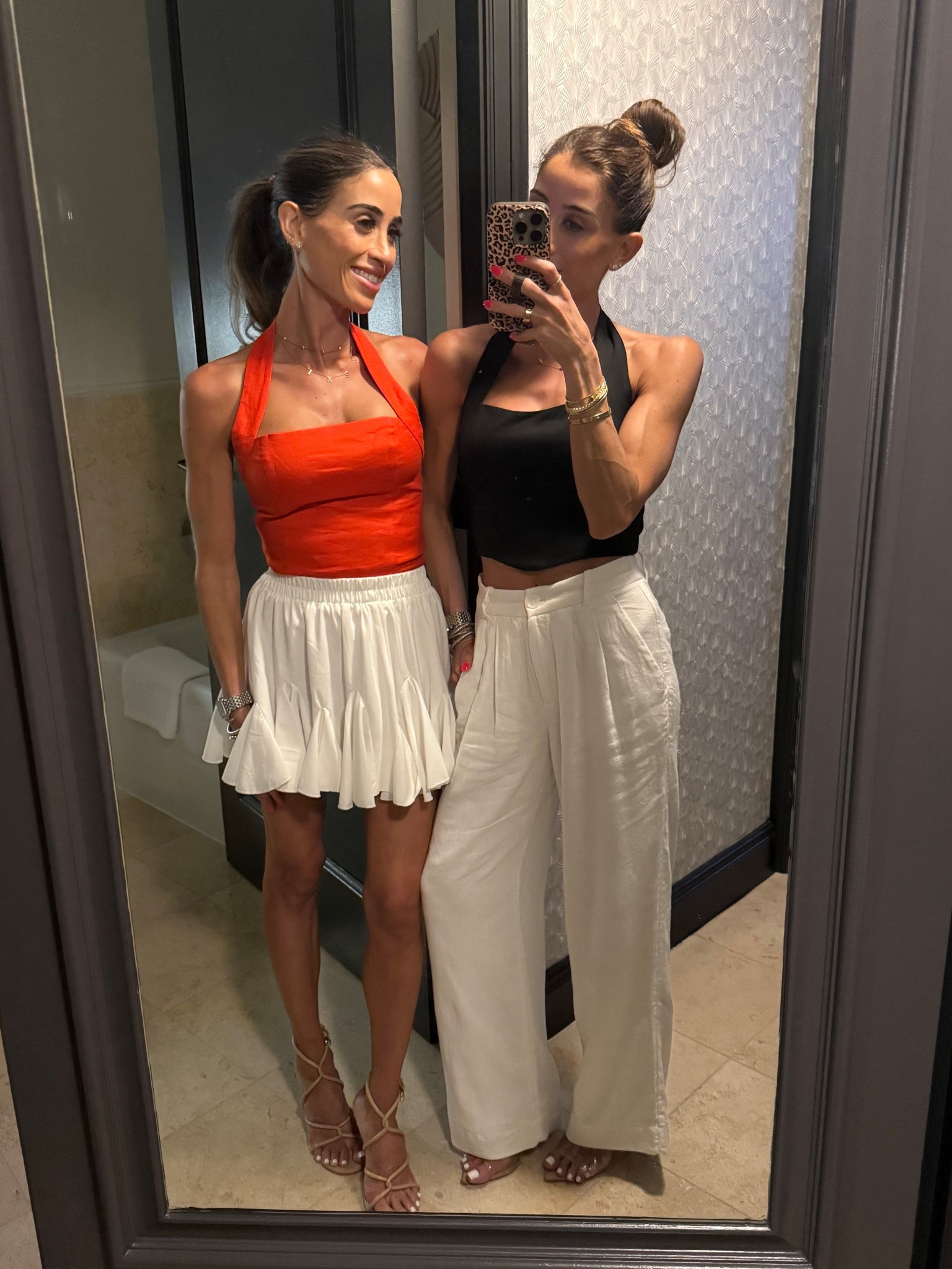 Vacation outfit spring outfit linen pants size 23s halter top date night resort wear clear heels 

#LTKSaleAlert #LTKPetite #LTKootd