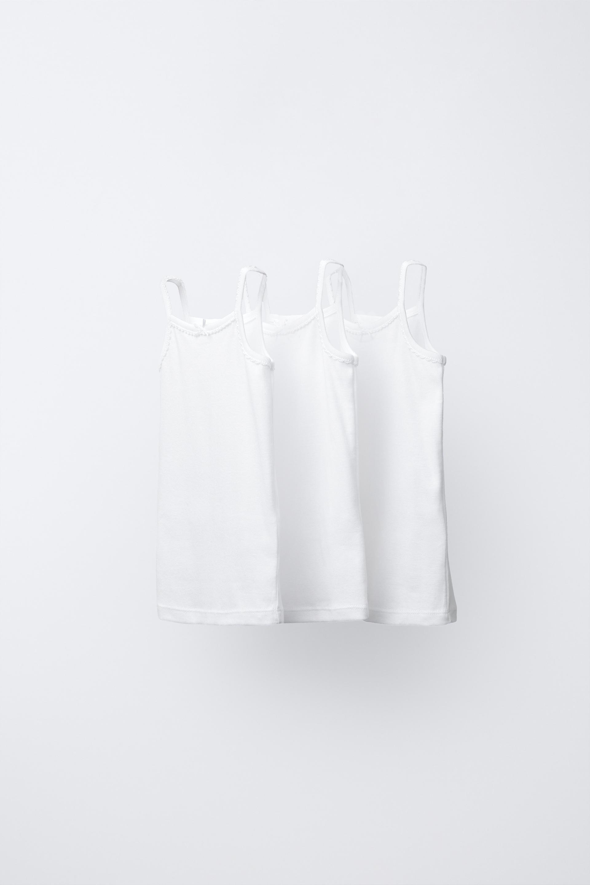 Zara - Three-Pack Of Tank Tops - Kids - White - Kids | Zara US