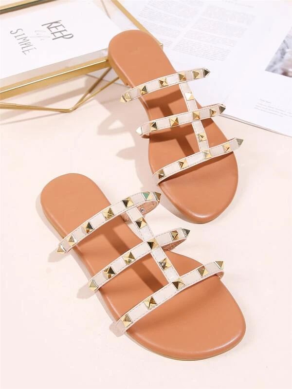 Studded Decor Slide Sandals | SHEIN