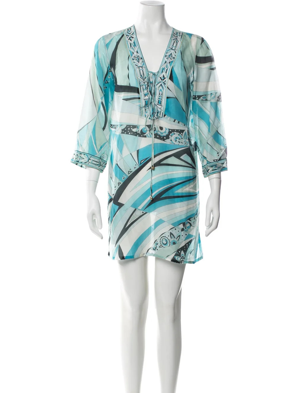 Emilio Pucci Printed Cover-Up - Blue Swimwear, Clothing - EMI150043 | The RealReal | The RealReal