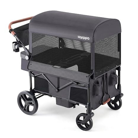Harppa Remy 4 Seater Wagon Stroller, Foldable with Canopy for 4 Kids | Amazon (US)