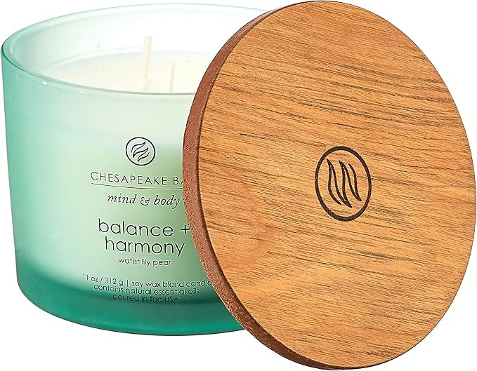 Chesapeake Bay Candle Scented Candle, Balance + Harmony (Water Lily Pear), Coffee Table | Amazon (US)