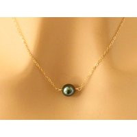 Gorgeous 8 To 10mm Black Pearl Necklace, Minimalist Quality Tahitian Pearl, Gift For Her | Etsy (US)