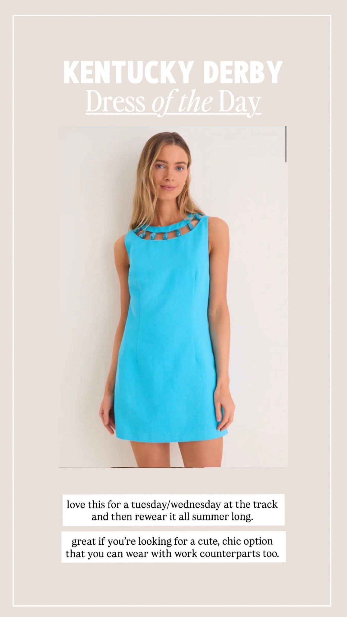 Adorable aqua beaded linen mini dress from @Tuckernuck Perfect for a work day at the track, graduation festivities, spring bridal or baby showers. 

#LTKSeasonal