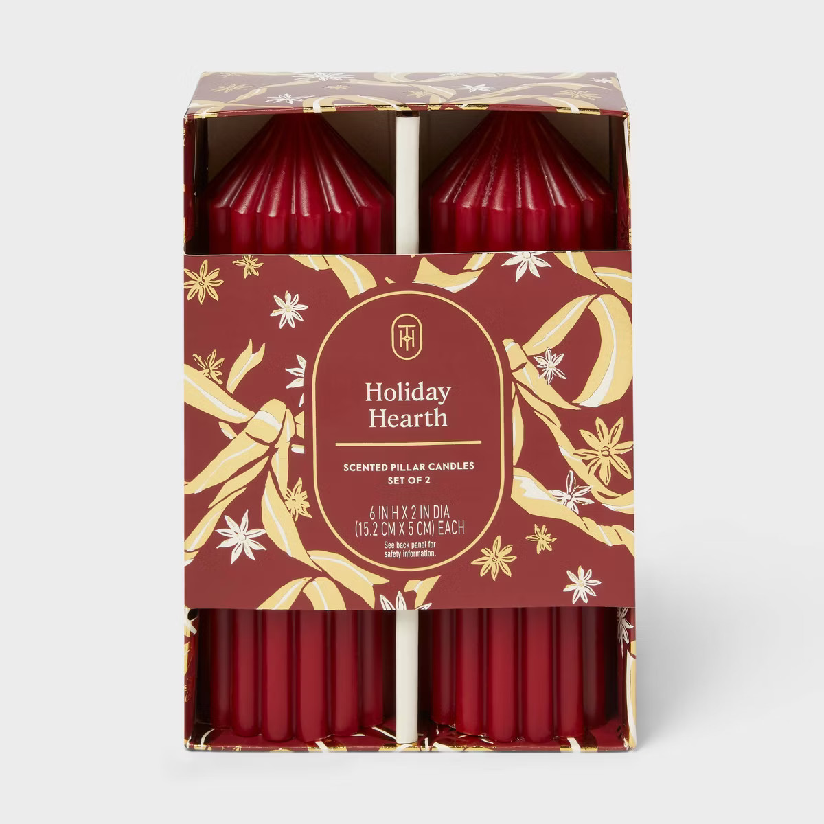 Set of 2 Holiday Hearth Pillar Candles - Threshold™ | Target