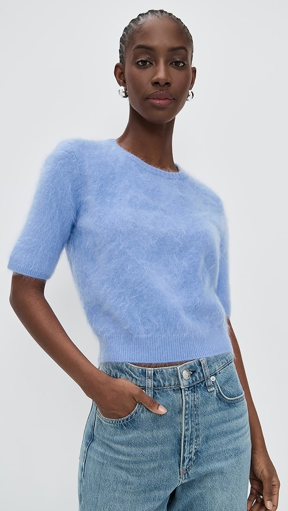 Jada Brushed Cashmere Short Sleeve Crew Pullover | Shopbop
