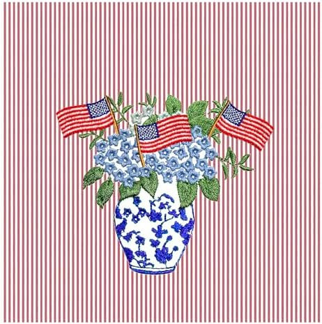 Stxy's Hydrangeas 4th of July Cocktail Napkins (Transfer-Free Ink), 50ct | Red Striped Patriotic ... | Amazon (US)