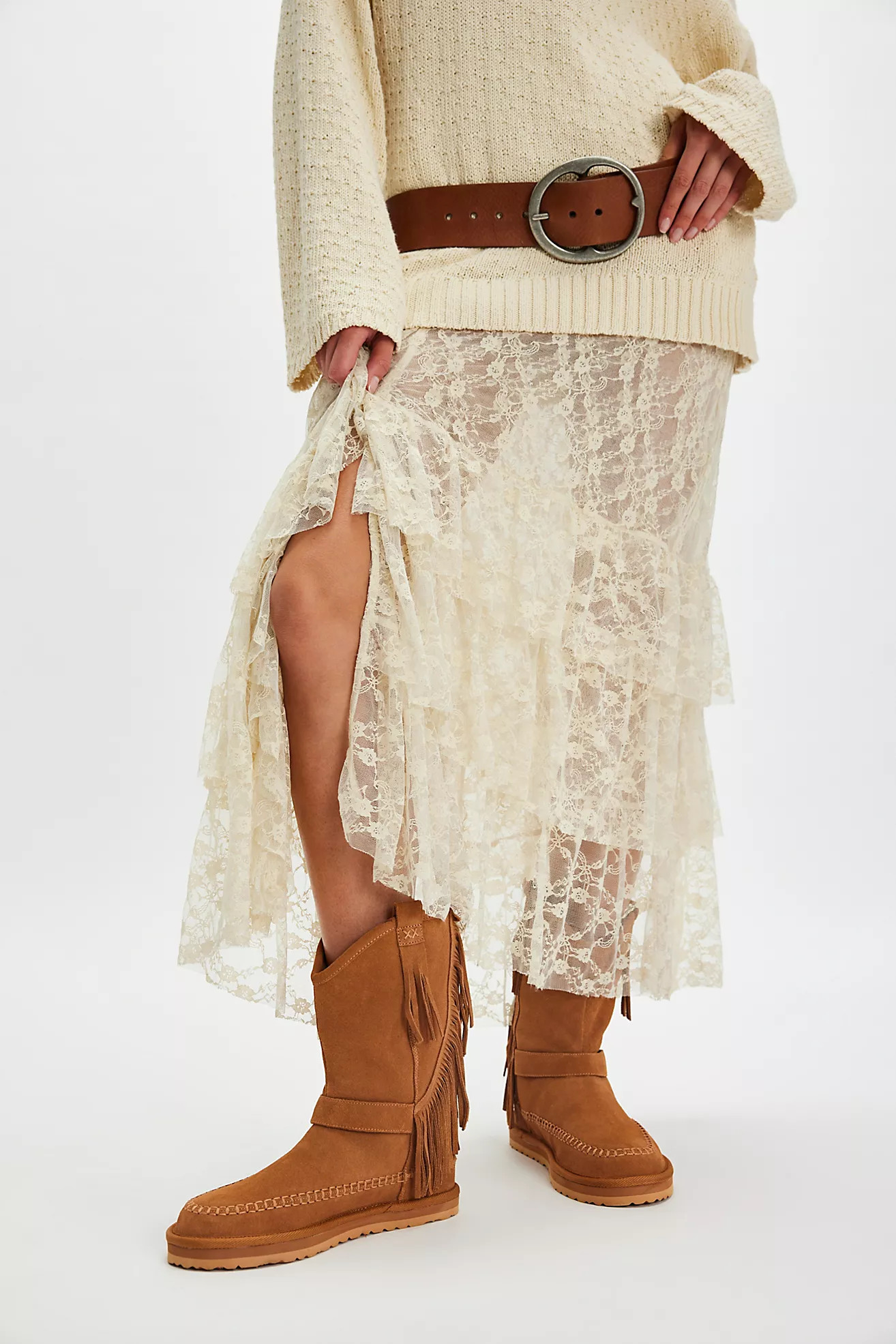 Faye Fringe Pull On Boots | Free People (Global - UK&FR Excluded)