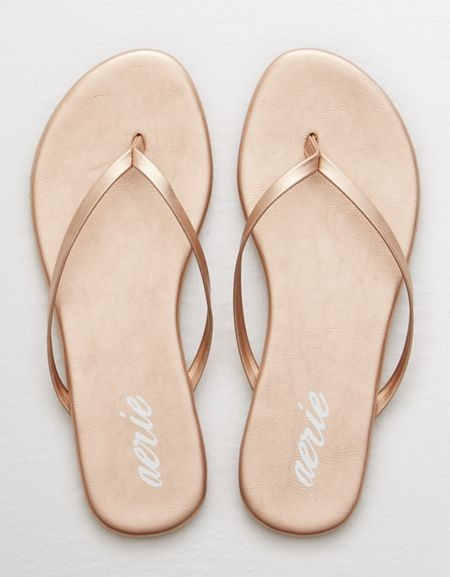Aerie Flip Flop Women's Rose Gold 8 | American Eagle Outfitters (US & CA)