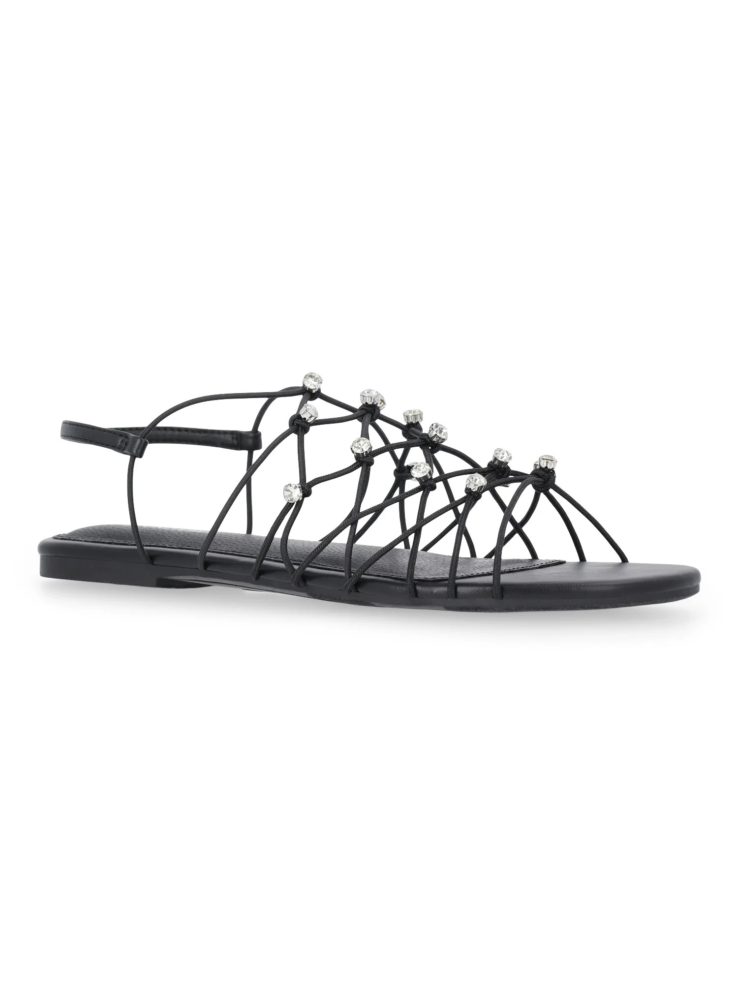 No Boundaries Caged Flat Sandals, Women's | Walmart (US)