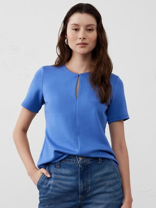 Soft Touch Scuba Crew-Neck Top | Banana Republic Factory