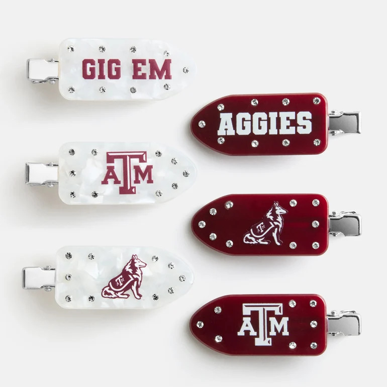 Texas A&M University Creaseless Hair Clip Set - Texas A&M University | BaubleBar