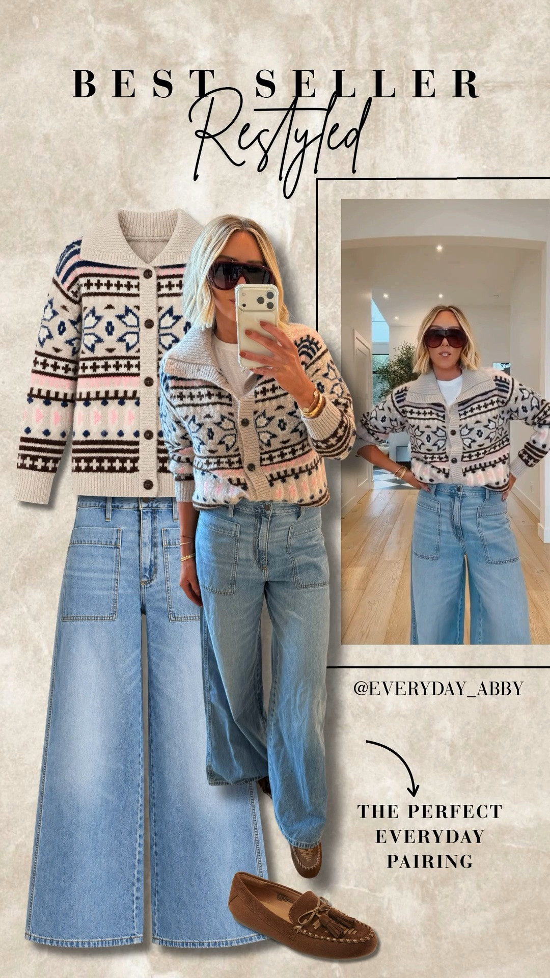 Obsessed with this denim 😍 comes in two washes and is less than $50! Paired it with this fun fall sweater for the coolest everyday look. I’m 5’9 for reference

#LTKSeasonal #LTKootd #LTKdayinmylife