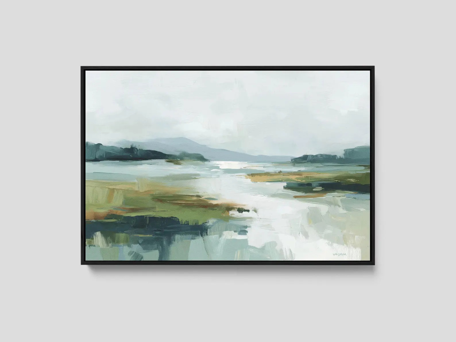 Abstract Landscape Canvas Print: Modern Wall Art | Green Blue Abstract - Etsy | Etsy (US)