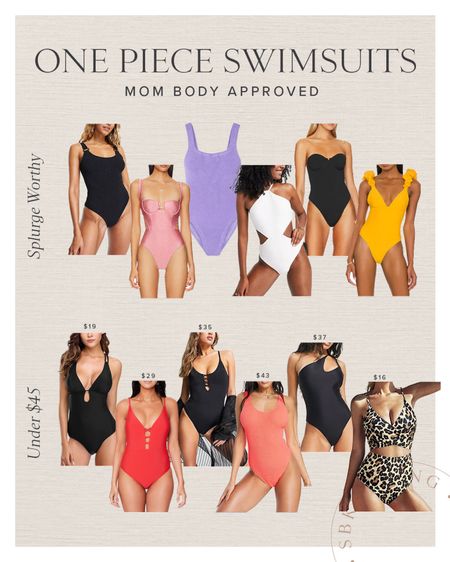 F A S H I O N \ one piece swimsuits for every budget! Mom body approved✔️

Swimwear
Spring break 
Travel

#LTKunder50 #LTKswim