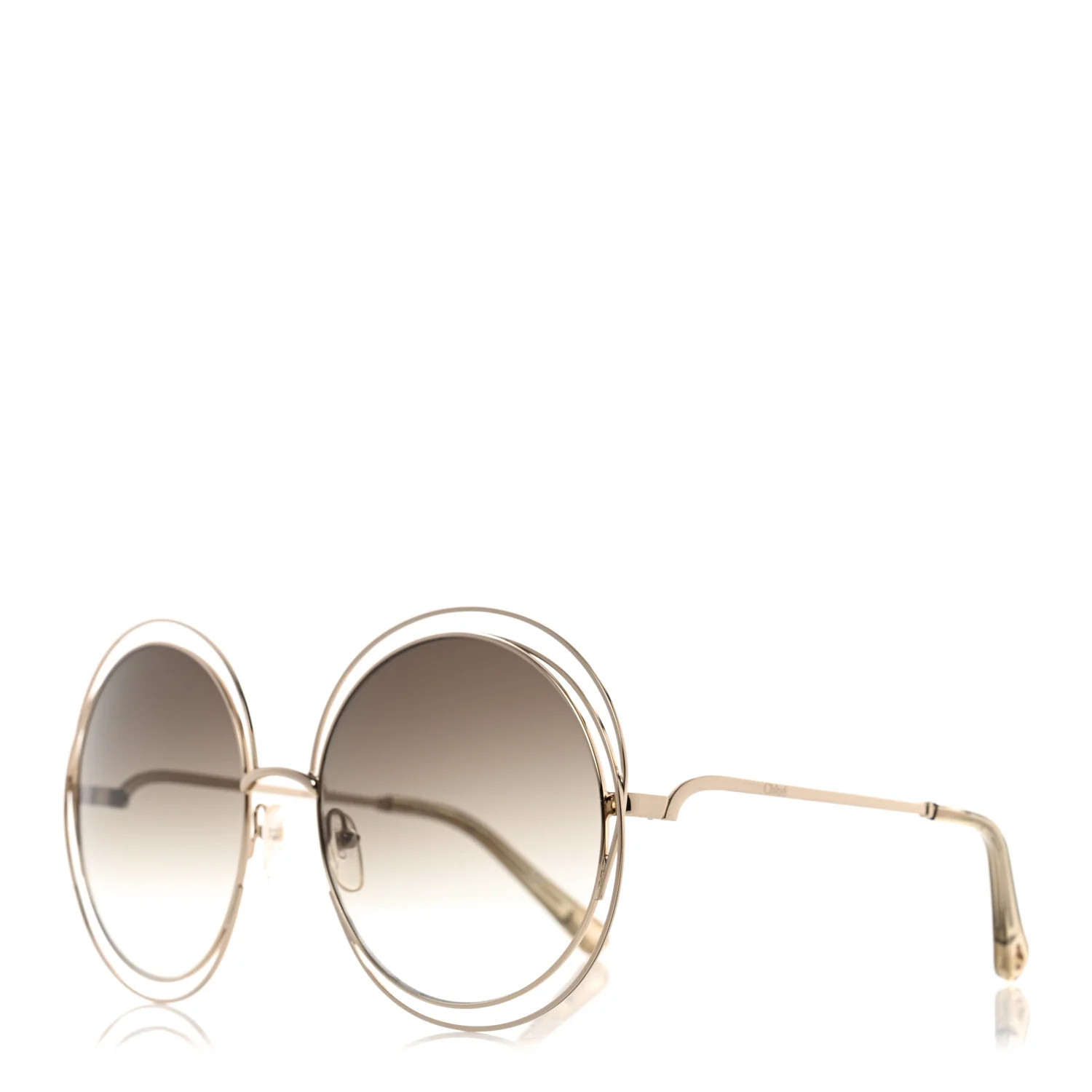 CHLOE Oversize Round Carlina Oversized Round Sunglasses CE114SD Brown | FASHIONPHILE (US)