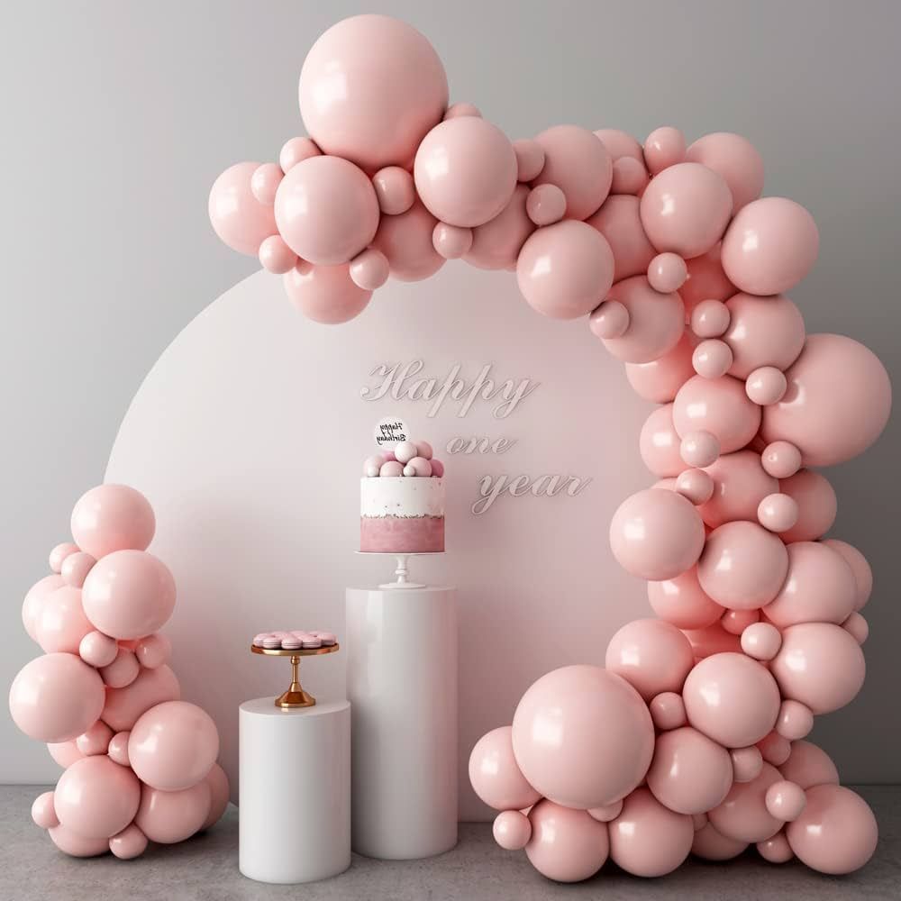Baby Pink Balloons Happy Birthday Party Decoration 53pcs 5/12/18inch Assorted Sizes Baby Shower W... | Amazon (US)