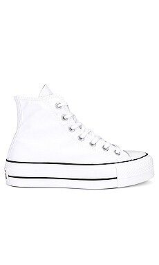 Converse Chuck Taylor All Star Lift Hi in White from Revolve.com | Revolve Clothing (Global)
