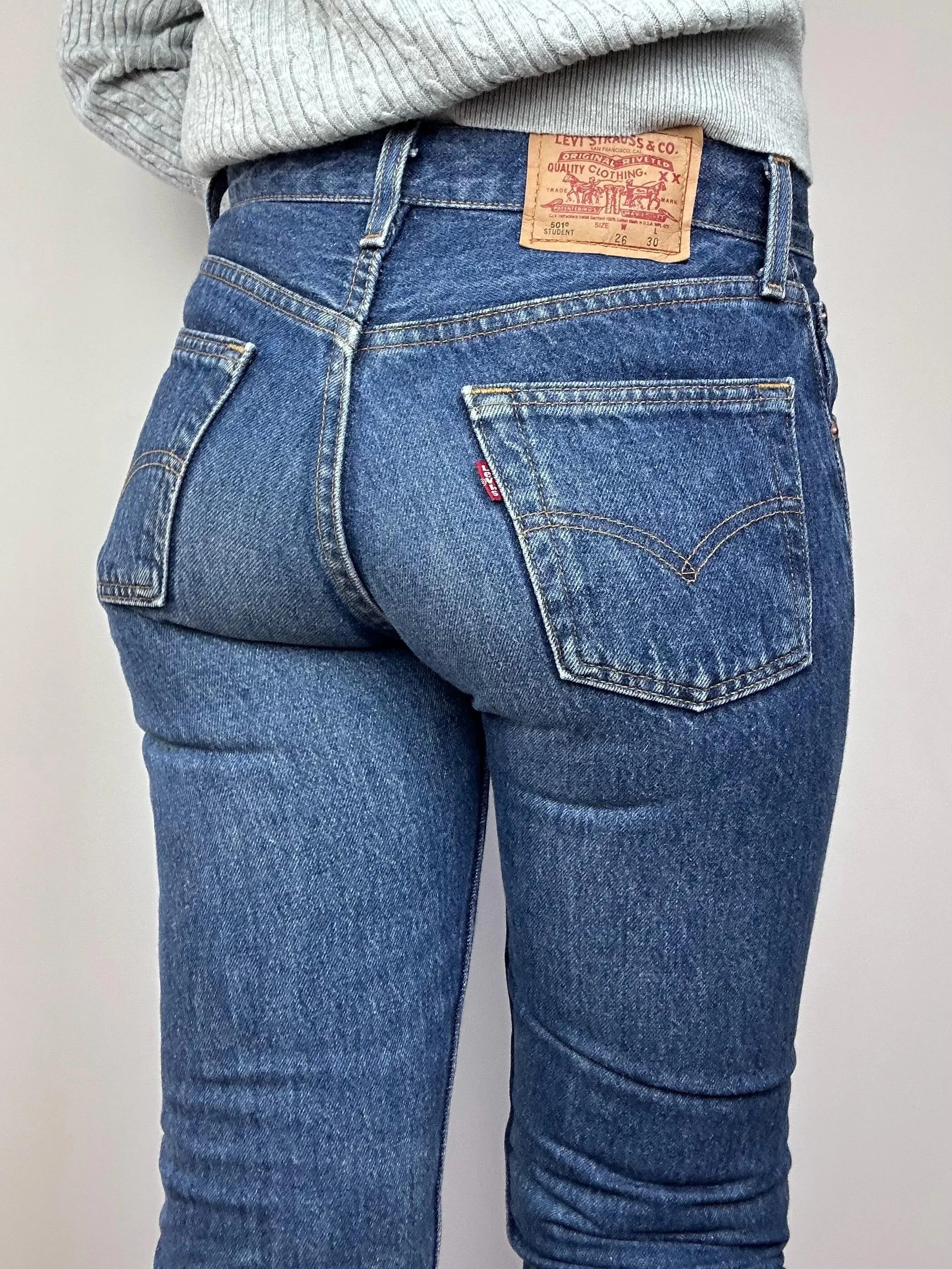 Levi's 501 Student w24 L30 vintage jeans, dark blue stonewashed faded 90s Levi's denim straight leg buttonfly USA 1996 | Etsy (Global)