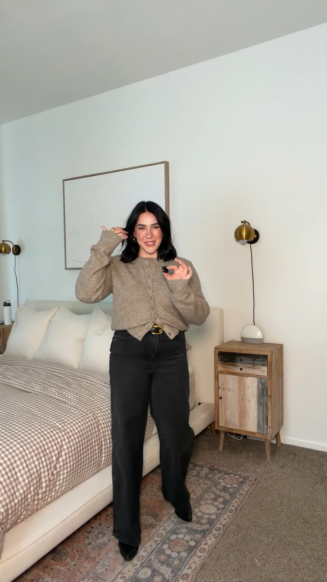 Top: L
Jeans: 10 (no stretch, but soft / comfy) 

Casual winter outfit, casual holiday outfit, workwear, teacher outfit. 

#LTKSeasonal #LTKHoliday #LTKMidsize