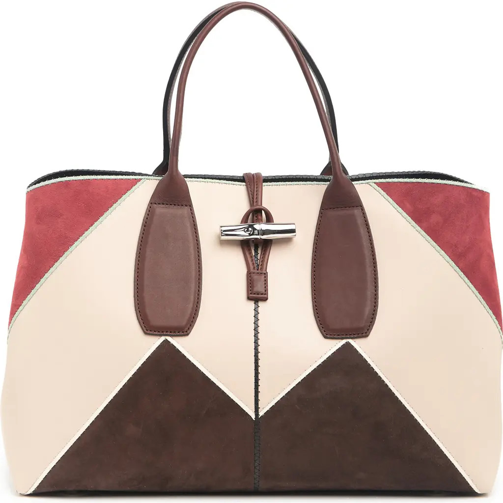 Longchamp Roseau Nomade Leather Tote Bag in Brandy at Nordstrom | Nordstrom