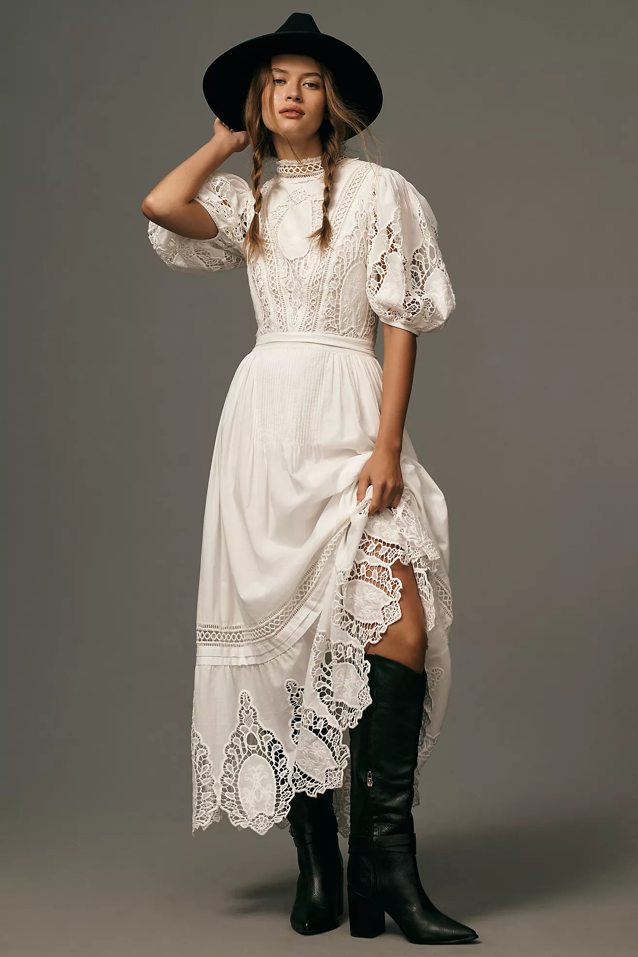 Forever That Girl Mock-Neck Lace Maxi Dress | Anthropologie (US)