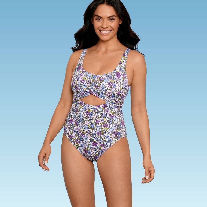 Women's Slimming Control Wrap-Front One Piece Swimsuit - Beach Betty by Miracle Brands | Target