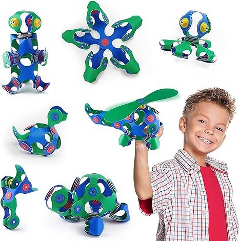 Clixo Crew 30 Piece Pack - The Flexible, Durable, Imagination-Boosting Magnetic Building Toy - Mo... | Amazon (US)