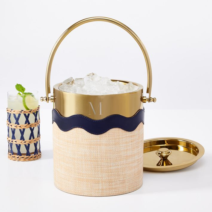 Raffia Wave Ice Bucket | Mark and Graham
