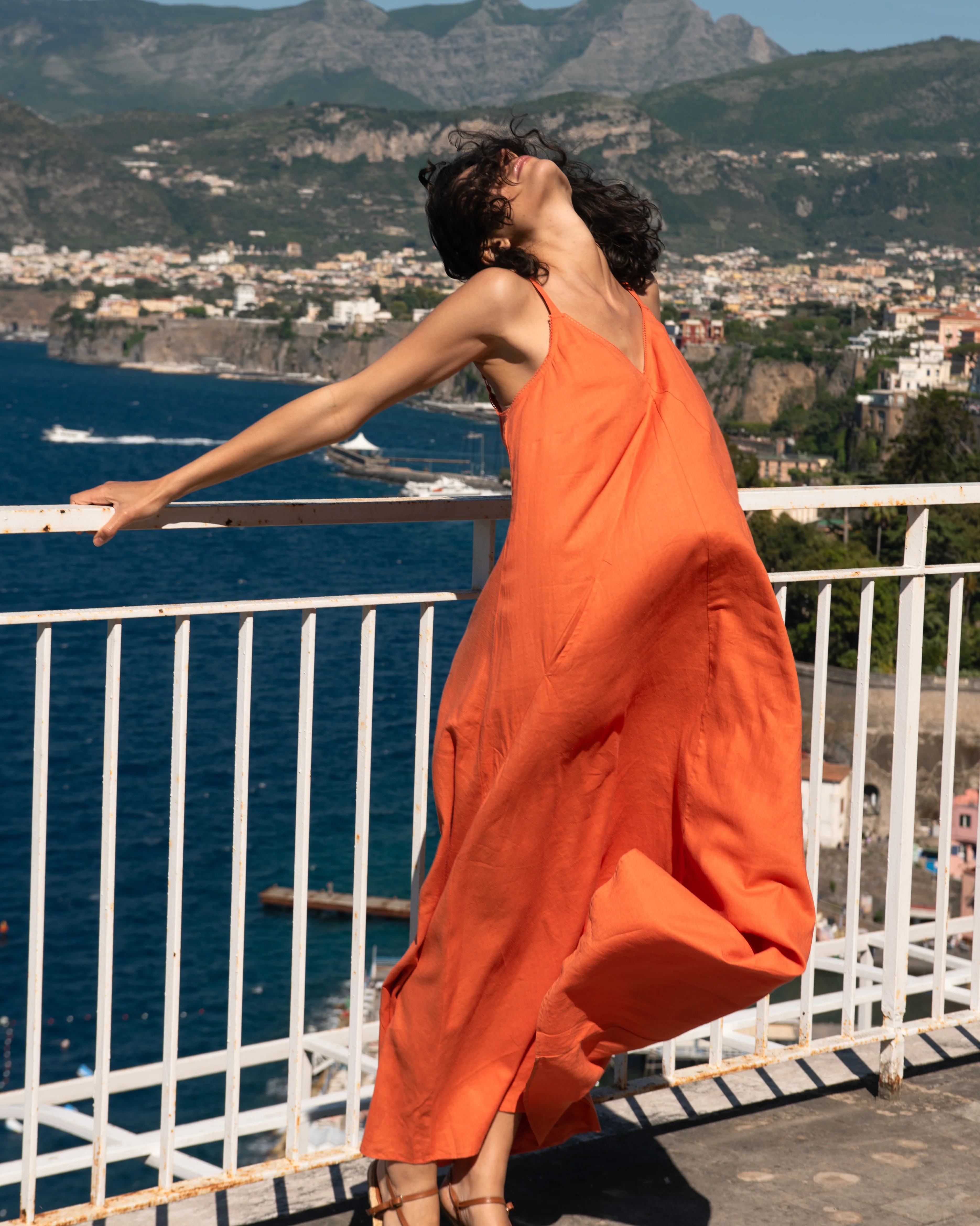 Kite Linen Blend Dress - Italian Orange | Universal Standard