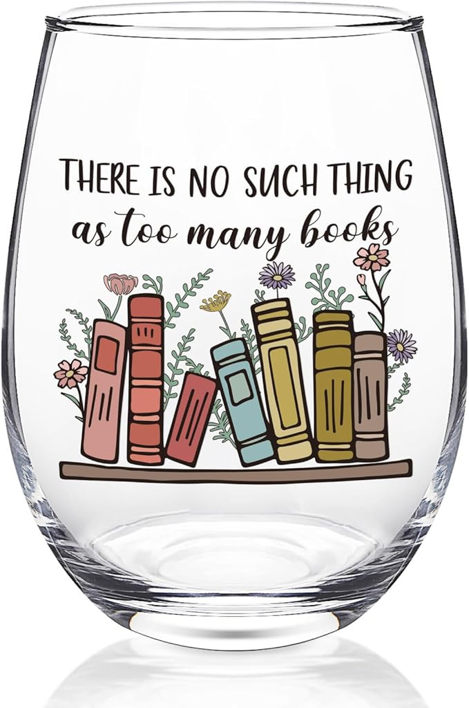 Futtumy Gifts for Book Lovers Women, Book Lover Wine Glasses 17oz, Gifts for Readers Book Lovers,... | Amazon (US)