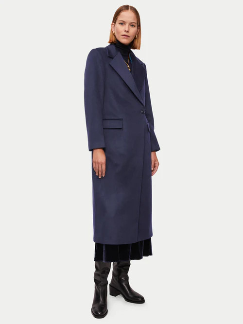 Wool Maxi City Coat | Navy | Jigsaw (UK)