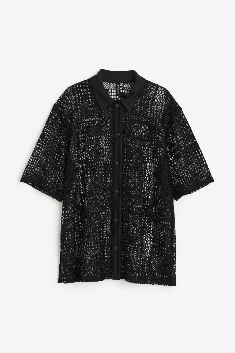 Oversized Crochet-look Shirt | H&M (US + CA)
